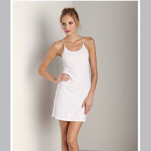 Revolve LACAUSA Racer Slip White Blue Tie Dye Mini Dress